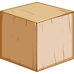 A Simple Wooden Cube With A Visible Wood Grain Texture And A Transparent Background Creating A 3D Illusion Perfect For Design Elements
