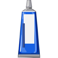 A Blue Toothpaste Tube With A Blank Label And Silver Cap Isolated On A White Background Representing Dental Hygiene And Oral Care Products