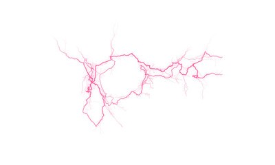 Red Thunder Core volt Bloom – Large Abstract Red Glitch Shape, Modern Distorted Graphic, Geometric and Organic Element, Isolated on Transparent Background