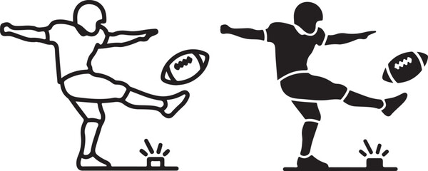american football Kicker Motion vector icon