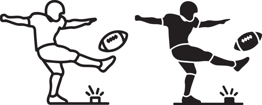 american football Kicker Motion vector icon