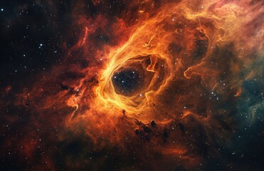 nebula in space with stars,