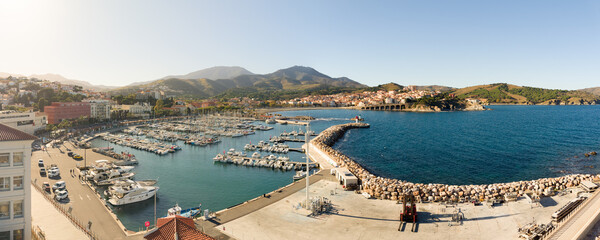 Panorama de Banyuls sur mer (66650) dans les pyrénées orientales en Occitanie