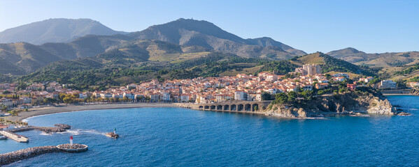 Panorama de Banyuls sur mer (66650) dans les pyrénées orientales en Occitanie