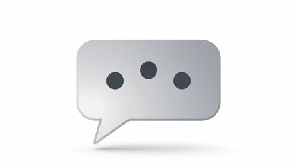 Animated speech bubbles with ellipsis representing loading process in communication apps, for - Powered by Adobe