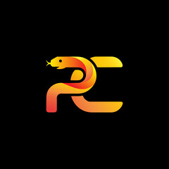 Stunning, Modern Snake Logo Design with Vibrant Gradient on Black Background for Powerful Branding and Creative Projects, Perfect for Business and Marketing