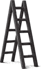 Halftone Ladder Illustration Black and White © Tahreem Khan