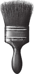 Halftone Paintbrush Illustration Black and White
