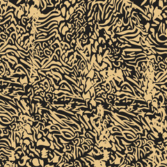 Fototapeta premium Abstract Beige and Black Animal Print Seamless Pattern