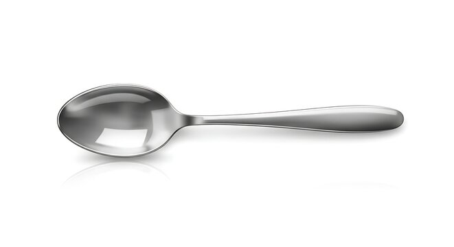 silver spoon with white base
