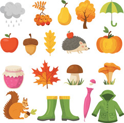 set of autumn icons