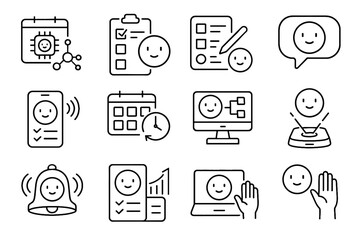 Ai icon console workflow connected assistant automated vector personal helper responsive