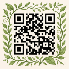 Black and white seamless QR code vector pattern design for data scan technology icon