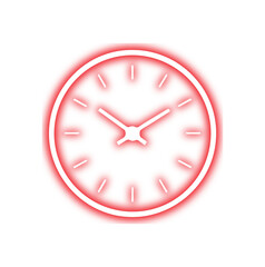 Neon Clock Icon for Time Tracking Schedule Reminder UI and Business Productivity Apps