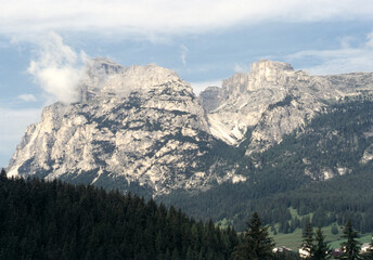 Mountain landscape in Val Badia near Corvara, Bolzano province, Italy, at summer