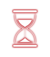 Neon Hourglass Countdown Timer Icon for Deadline Progress and Loading UI Illustration