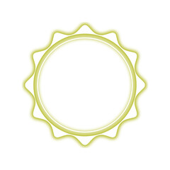 Neon Award Badge Sunburst Outline Icon for Certificate Labels and Premium Graphic Design