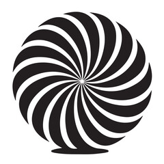 Black and white hypnotic circle creates an optical illusion effect