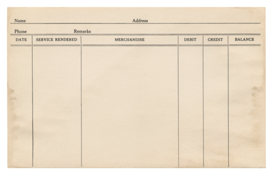 Vintage Old Balance Sheet Accounting Form - Aged Business Document Authentic Ephemera