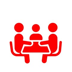 打ち合わせや会議を表すピクトグラム(赤)