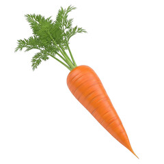 3d vibrant orange carrot with green leaves fresh produce render