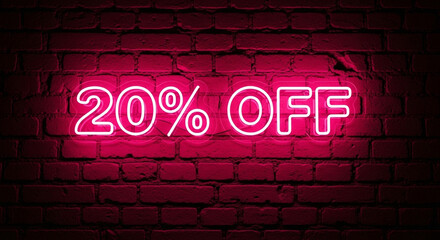 Grab fantastic savings with this vibrant 20% off neon sign sale announcement, perfect for attracting shoppers and boosting business!