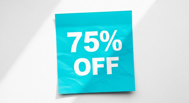 Grab amazing deals with a bold 75% OFF announcement creating urgency and excitement for shoppers seeking incredible savings