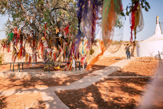  Sacred Yazidi Temple Dedicated to Melek Taus, the Peacock Angel in G&uuml;ven, Bacin, Midyat, Turkey