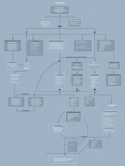 Flowchart Displaying a Detailed Process With Multiple Branches and Steps for Understanding a Specific Subject in Depth