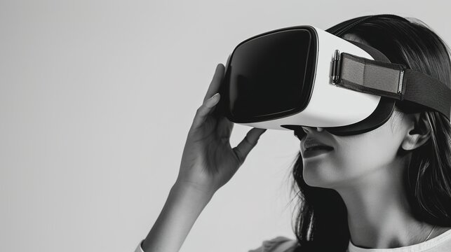 VR Headset Image: A Key Equipment for Immersive Virtual Experiences, Revolutionizing Sensory New Experiences in Digital Entertainment and Gaming with HD Display and Smart Interaction!