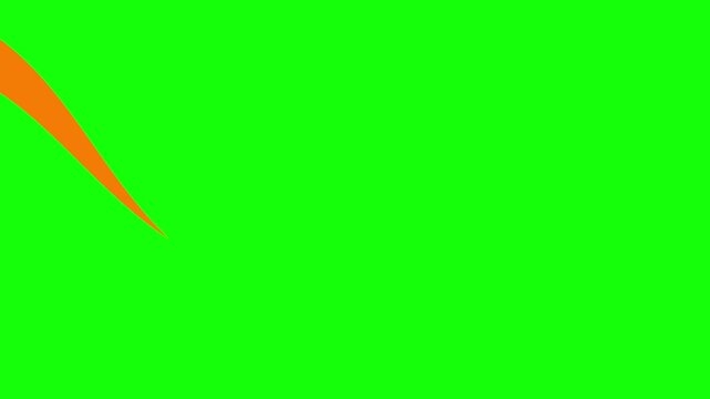 Animated orange drop of liquid moving. Fluid effect. Looped video. Vector illustration isolated on green background. 
