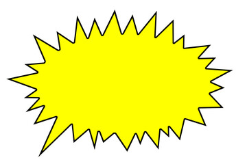 yellow spiky comic speech bubble for cartoon explosion or scream
