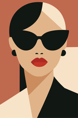 Fashion Girl with Sunglasses – Modern Minimal Abstract Vector