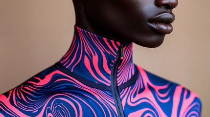 vibrant geometric patterned athletic jacket for activewear and sportswear enthusiasts