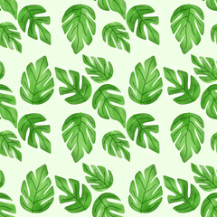 green leaves seamless pattern