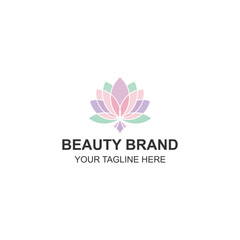 Elegant Lotus Flower Beauty Brand Logo Design with Creative Illustration