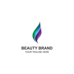 Luxury Beauty Brand Logo Design Vibrant Colorful Element Shape Icon Template with Creative Illustration