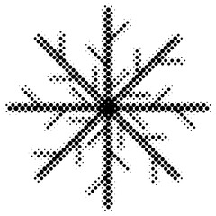halftone snowflake isolated, snowflake icon