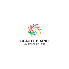 Vibrant Colorful Swirl Beauty Brand Logo Design with Creative Illustration