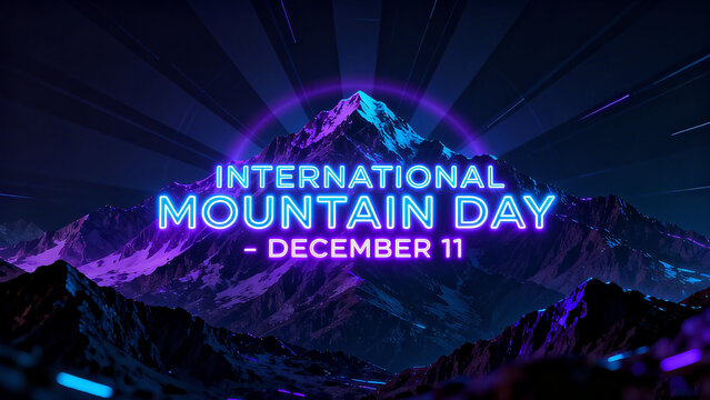 Neon mountain elements represent mountain conservation, trendy environmental protection, and public welfare, suitable for environmental protection promotion and public welfare advocacy.
