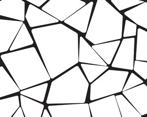 Abstract irregular polygon mosaic black white pattern