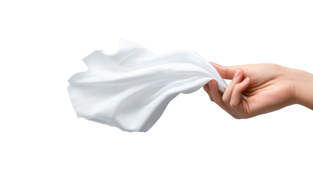 Soft Tissues Held by Hand on Transparent Background - Powered by Adobe