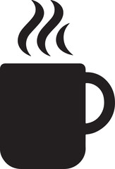 coffee mug steam clean silhouette vector illustration