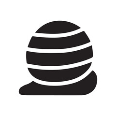 Minimalist striped sphere icon, modern graphic design element