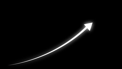 arrow rising transparent abstract business graph arrow rising transparent channel, business growth chart icon animation background 4k.  - Powered by Adobe