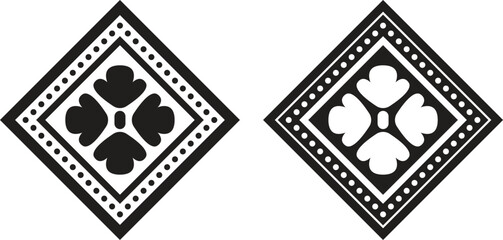 Geometric Floral Diamond Ornament Vector Design, Perfect for Patterns, Tiles, Logos, and Decorative Vintage Designs