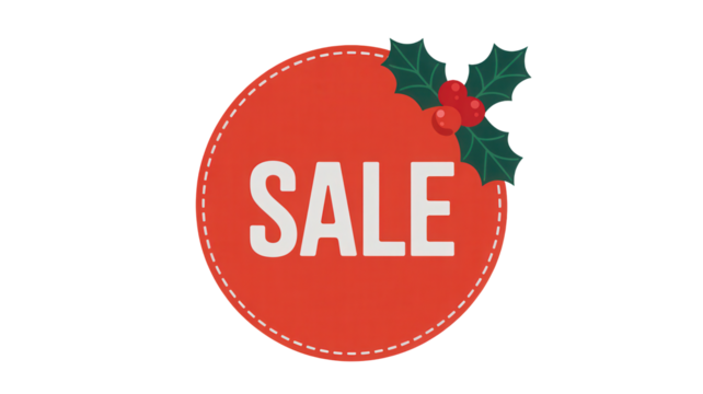 Festive Holly Berry SALE Tag Offers Amazing Holiday Shopping Deals and Seasonal Discounts for Your Christmas Promotions