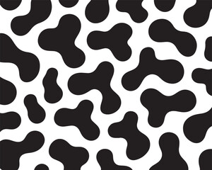 Abstract Cow Print Pattern Black and White Background