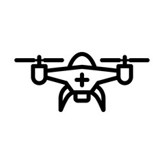 Medical Drone Icon: Outline Illustration of Healthcare Delivery System