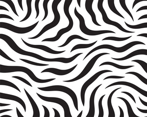 Seamless Black and White Zebra Stripe Animal Pattern
